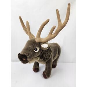 Jaag Poseable Realistic Elk Deer Plush Beige Brown Tall Antlers 17" EUC